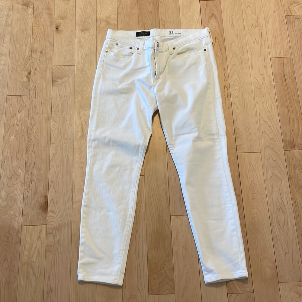 JCrew White Toothpick Ankle Jeans Size 31